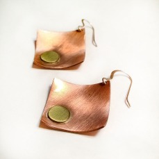 Mimi copper square earrings