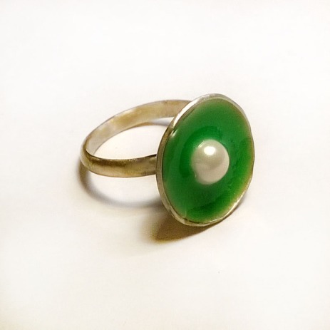 mimi green enamel ring